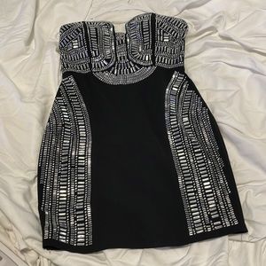 Black sequence large mini dress